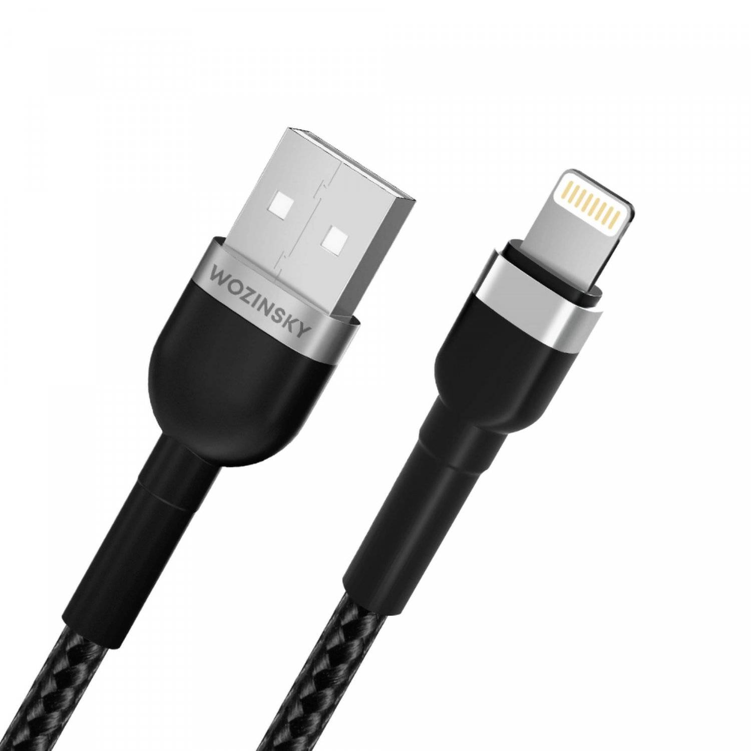 Ladekabel in Schwarz Datenkabel USB-A kompatibel mit iPhone 2,4A Kabel 2m-1