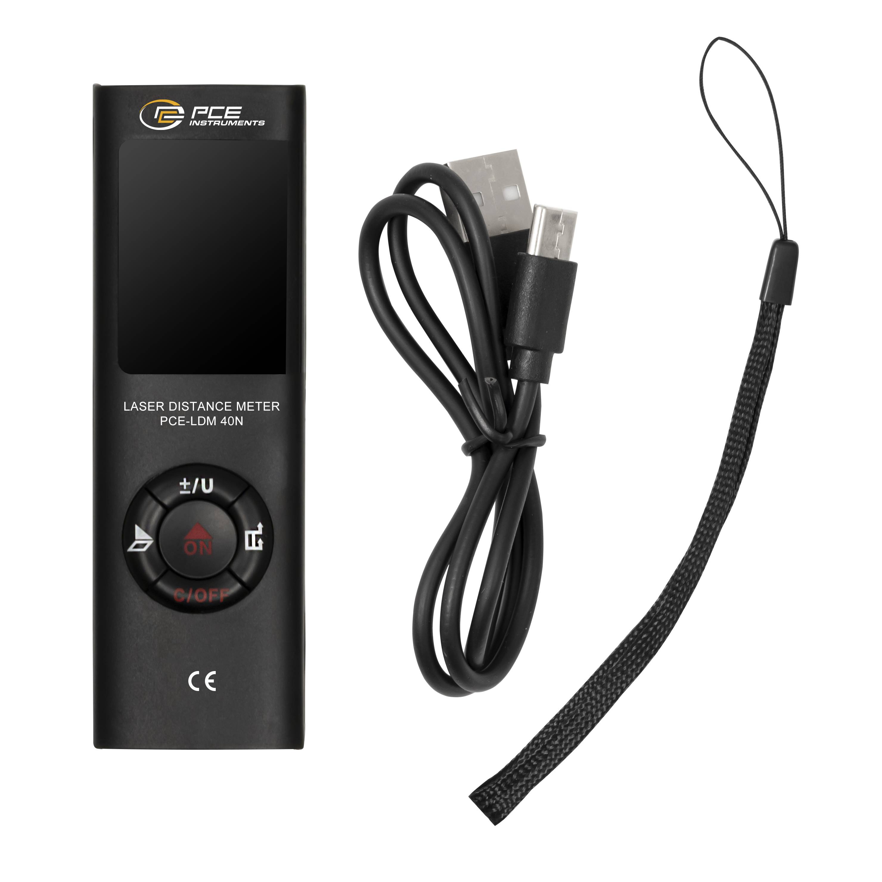 PCE Instruments Laser Entfernungsmesser PCE-LDM 40N |Volumen |Fläche |0,05 . 40 m |Auflösung 0,001m |Pythagoras Funktion-4