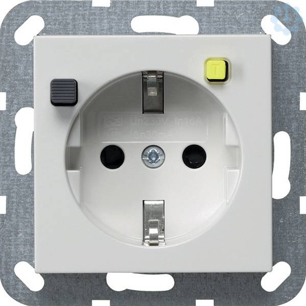 Gira FI-Schutz-Steckdose rws/glänzend 267703 16 A, 230 V, 30 mA-0