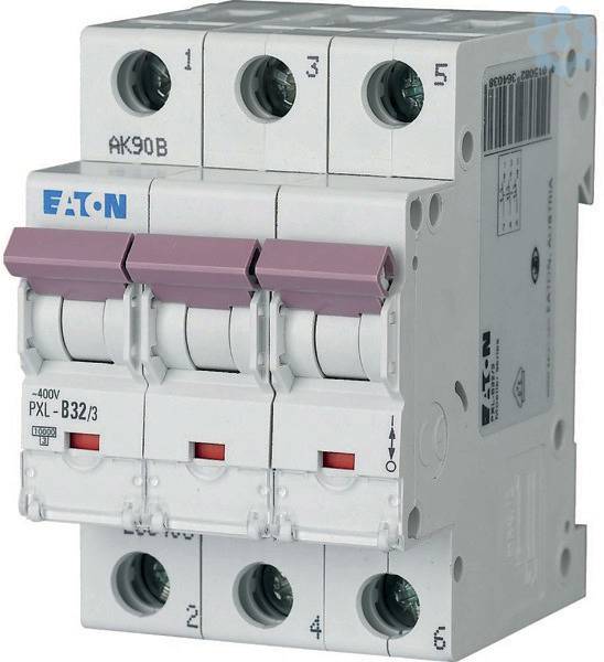 Eaton LS-Schalter m.Beschrift. B 32A, 3p PXL-B32/3-1