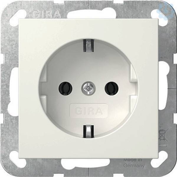 GIRA System 55, Schuko, Weiß, 220 - 250 V, 50/60 Hz, 5 - 35 °C, 32 mm-1