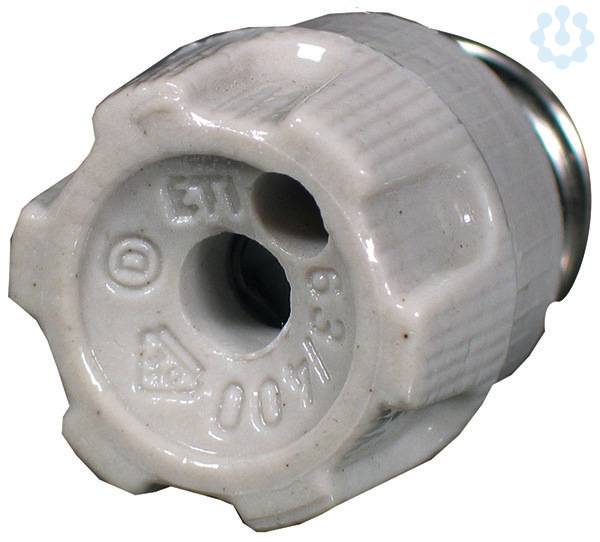 D02-Schraubkappe, Keramik 002232003 mit Prüfloch, E 18-0