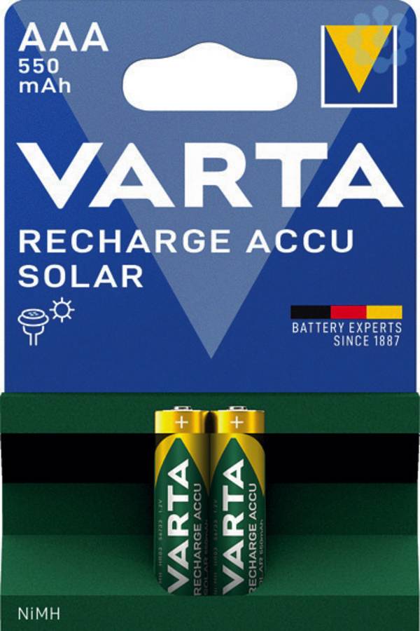 Solar Batterie 2 x AAA-Typ NiMH 550 mAh 1,2 V 56733/2BLI