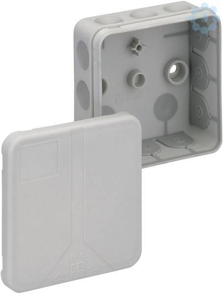 Verbindungsdose 85x85x37mm 2K-12-L IP55 leer grau Befestigung innen-1