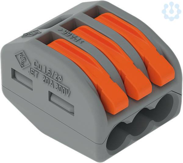 Verbindungsklemme 3x0,08-4 222-413 Serie 222 32A 400V Cage-Clamp grau-1