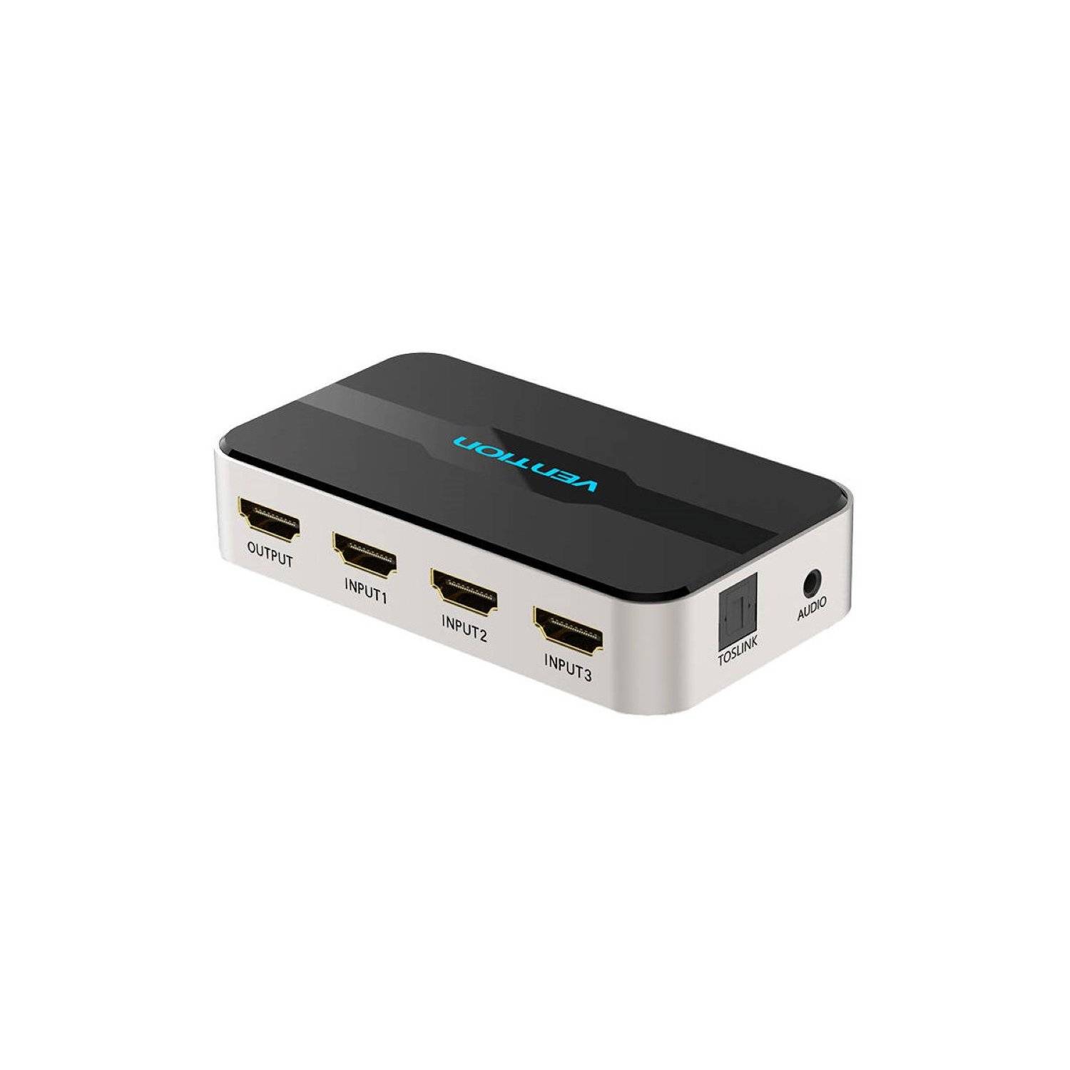 HDMI-Umschalter 3-in-1 - 4K mit Audiotrennung (Grau)-1