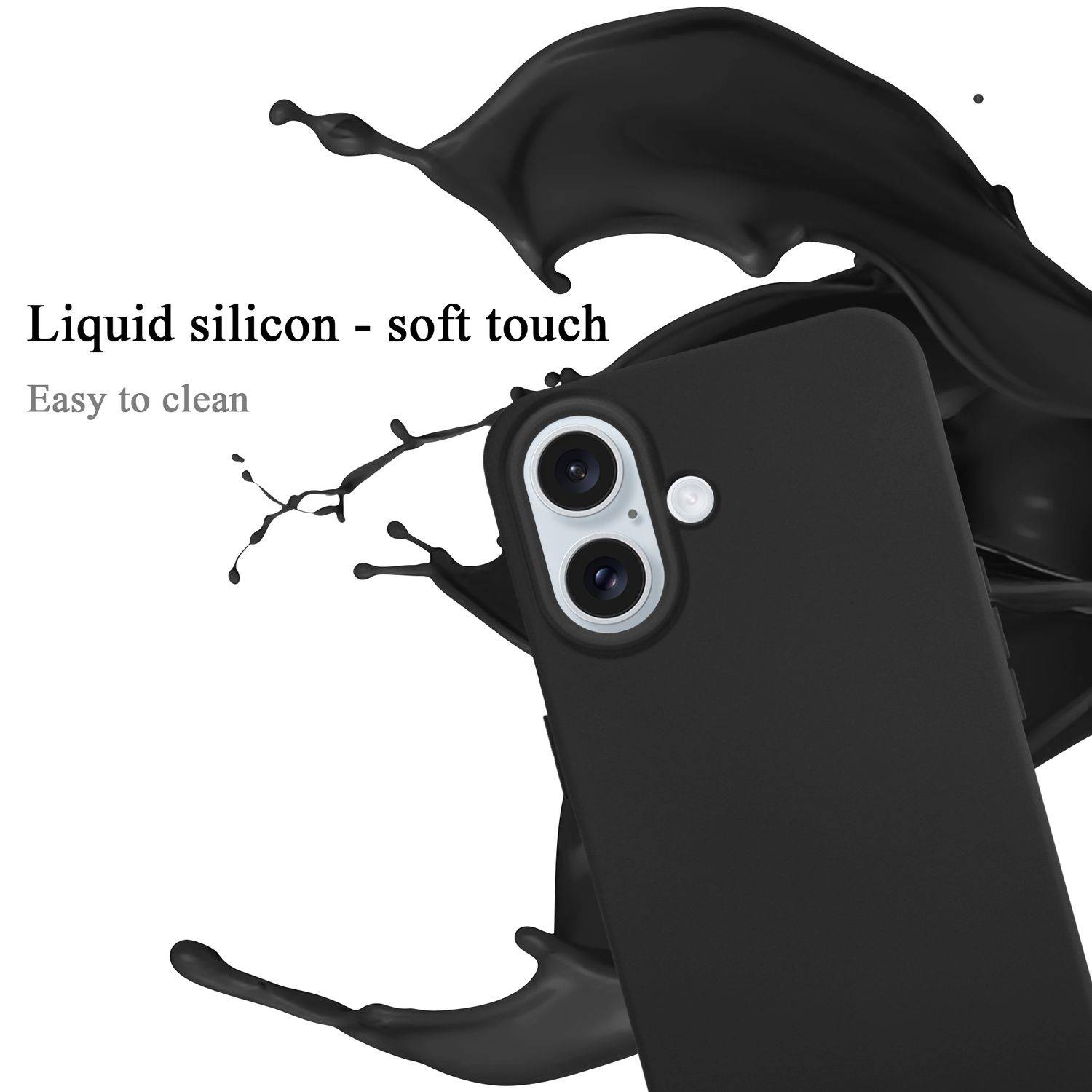 Cadorabo Schutzhülle für Apple iPhone 16 Hülle in Schwarz Handyhülle Case Cover TPU Etui-1