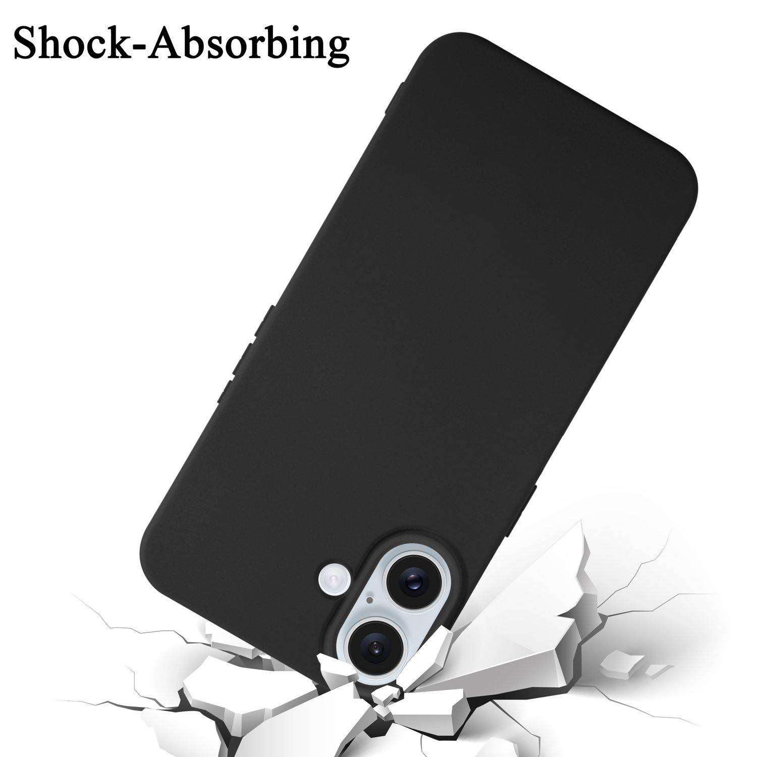 Cadorabo Schutzhülle für Apple iPhone 16 Hülle in Schwarz Handyhülle Case Cover TPU Etui-2