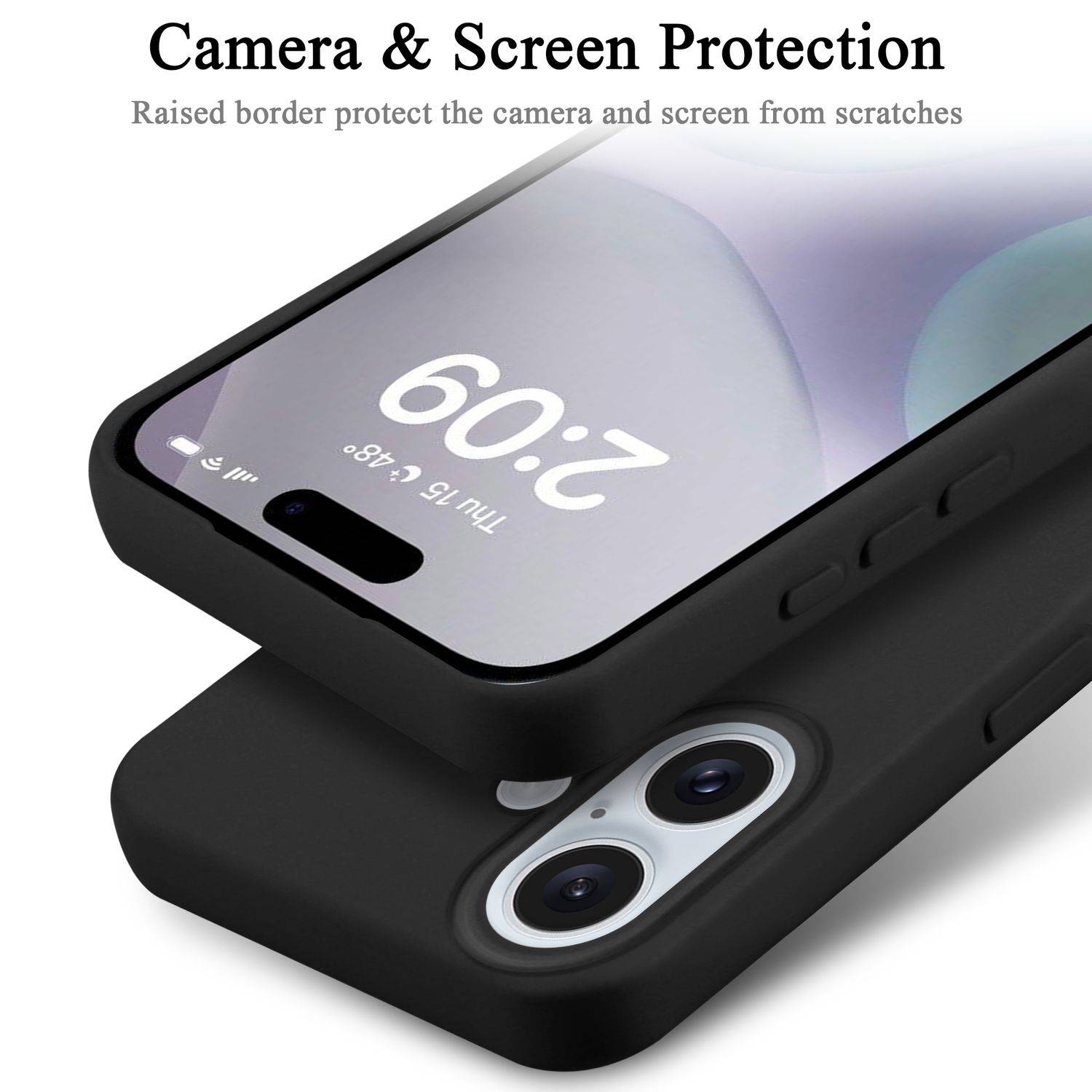 Cadorabo Schutzhülle für Apple iPhone 16 Hülle in Schwarz Handyhülle Case Cover TPU Etui-3