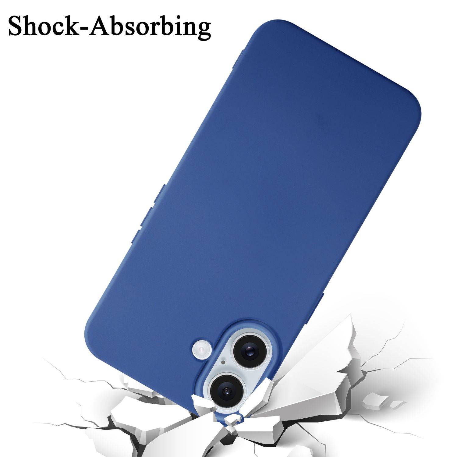 Cadorabo Schutzhülle für Apple iPhone 16 Hülle in Blau Handyhülle Case Cover TPU Etui-2