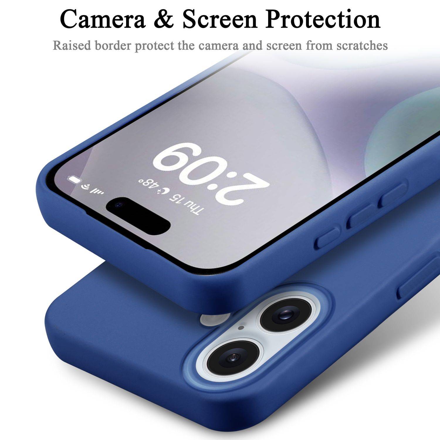 Cadorabo Schutzhülle für Apple iPhone 16 Hülle in Blau Handyhülle Case Cover TPU Etui-3
