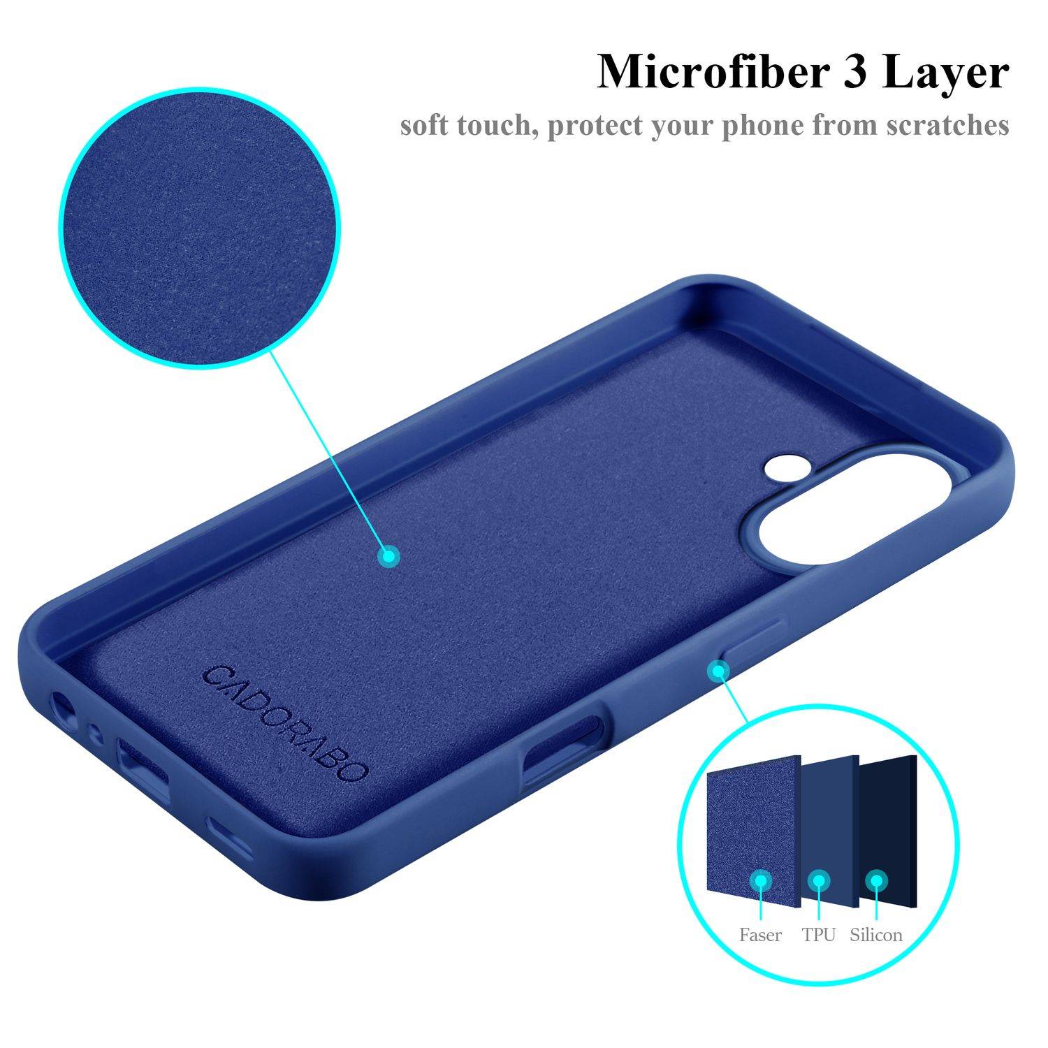 Cadorabo Schutzhülle für Apple iPhone 16 Hülle in Blau Handyhülle Case Cover TPU Etui-4