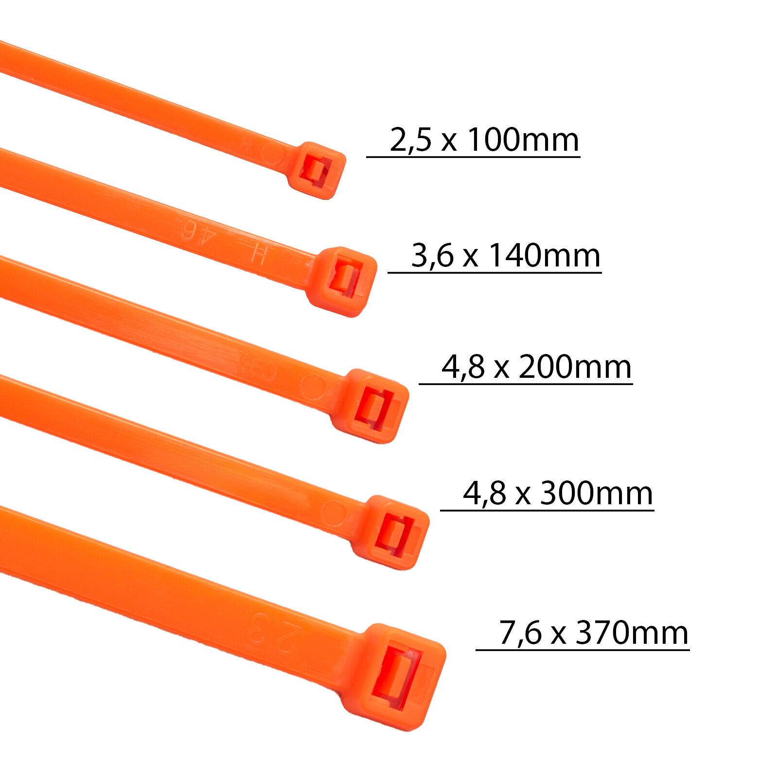 Kabelbinder 100 Stück orange UV beständig Universalbinder 4,8 x 200 mm-2
