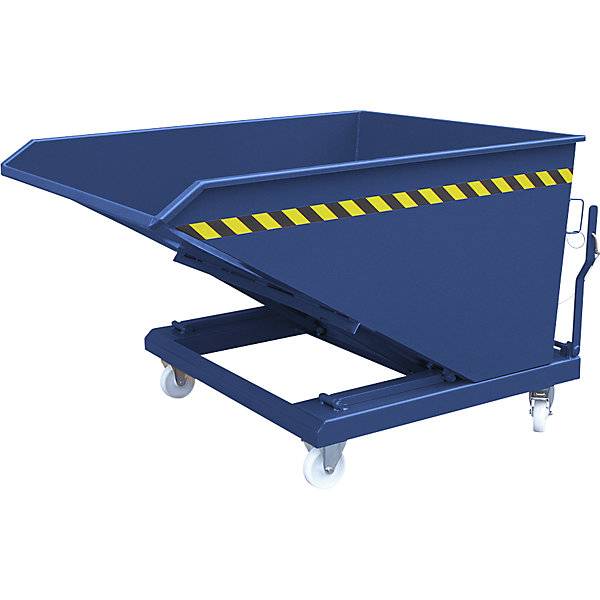 Kippbehälter mit Scheren-Kipp-Mechanismus Volumen 500 l enzianblau RAL 5010. Florian Eichinger GmbH 80392849-0