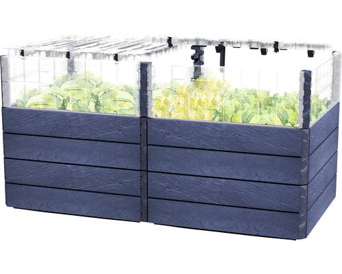 Hochbeet klassisch GARANTIA Ergo Quadro Turbo Plus 2 L 80 inkl. Flora-Wassersparsystem 160 x 80 x 80 cm stone-1