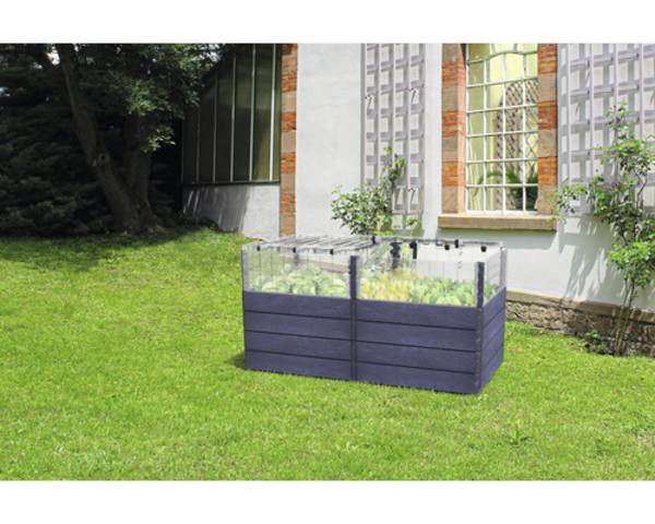 Hochbeet klassisch GARANTIA Ergo Quadro Turbo Plus 2 L 80 inkl. Flora-Wassersparsystem 160 x 80 x 80 cm stone