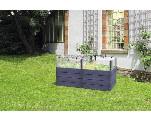 Hochbeet klassisch GARANTIA Ergo Quadro Turbo Plus 2 L 80 inkl. Flora-Wassersparsystem 160 x 80 x 80 cm stone-0