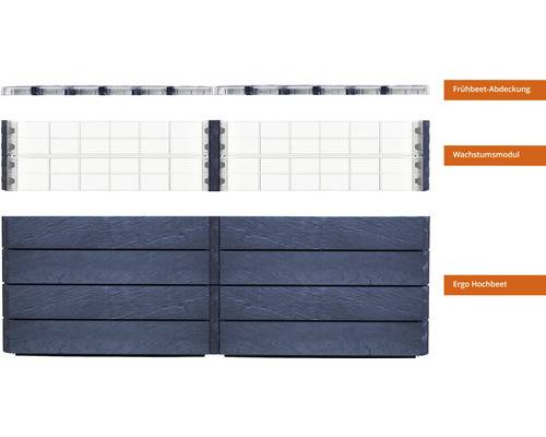 Hochbeet klassisch GARANTIA Ergo Quadro Turbo Plus 2 L 80 inkl. Flora-Wassersparsystem 160 x 80 x 80 cm stone-3