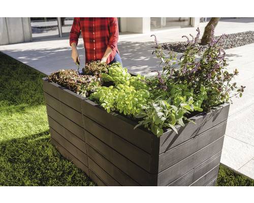 Hochbeet klassisch GARANTIA Ergo Quadro 2 L 75 inkl. Flora-Wassersparsystem 160 x 80 x 75 cm wood-3