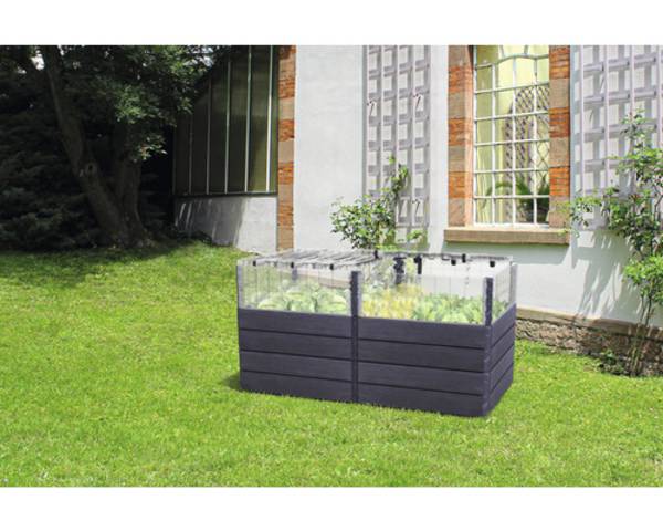 Hochbeet klassisch GARANTIA Ergo Quadro Turbo Plus 2 L 80 160 x 80 x 80 cm wood