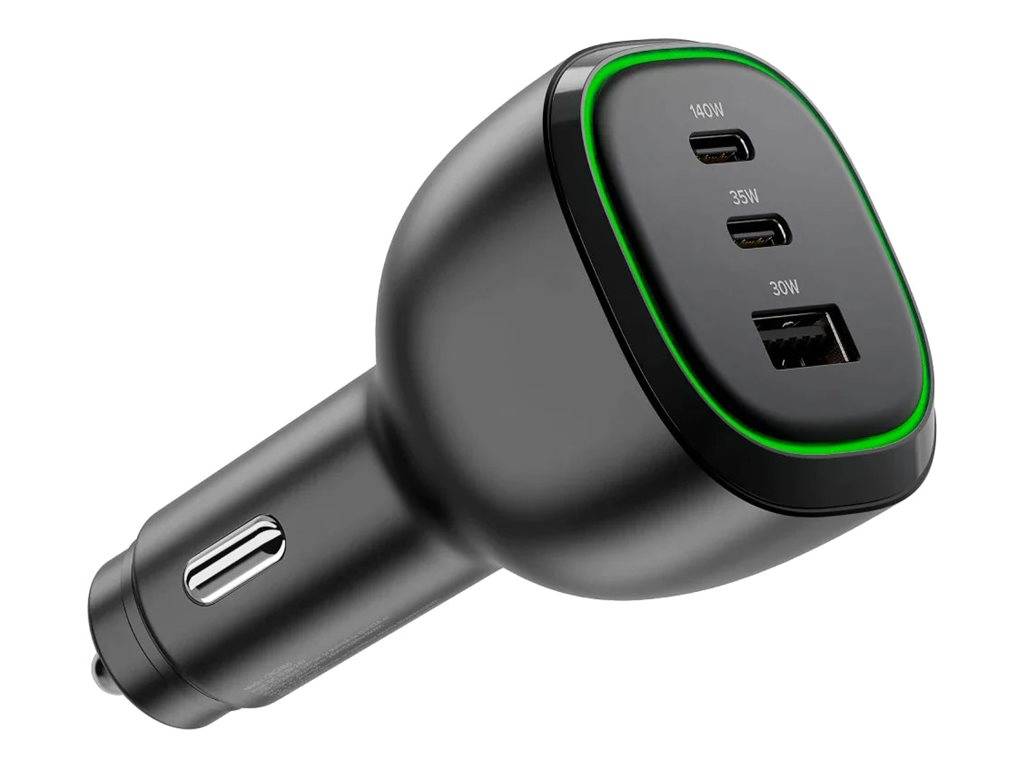 ALOGIC Rapid Power - Auto-Netzteil - 165 Watt - 5 A - PD, QC - 3 Ausgabeanschlussstellen (2 x 24-poliger USB-C (PD)-0