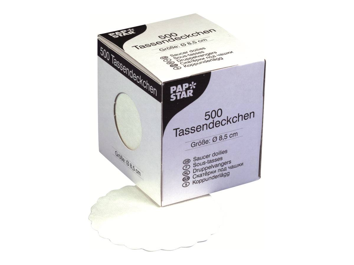 PAPSTAR Tassendeckchen rund, weiß, Durchmesser: 8,5 cm-1
