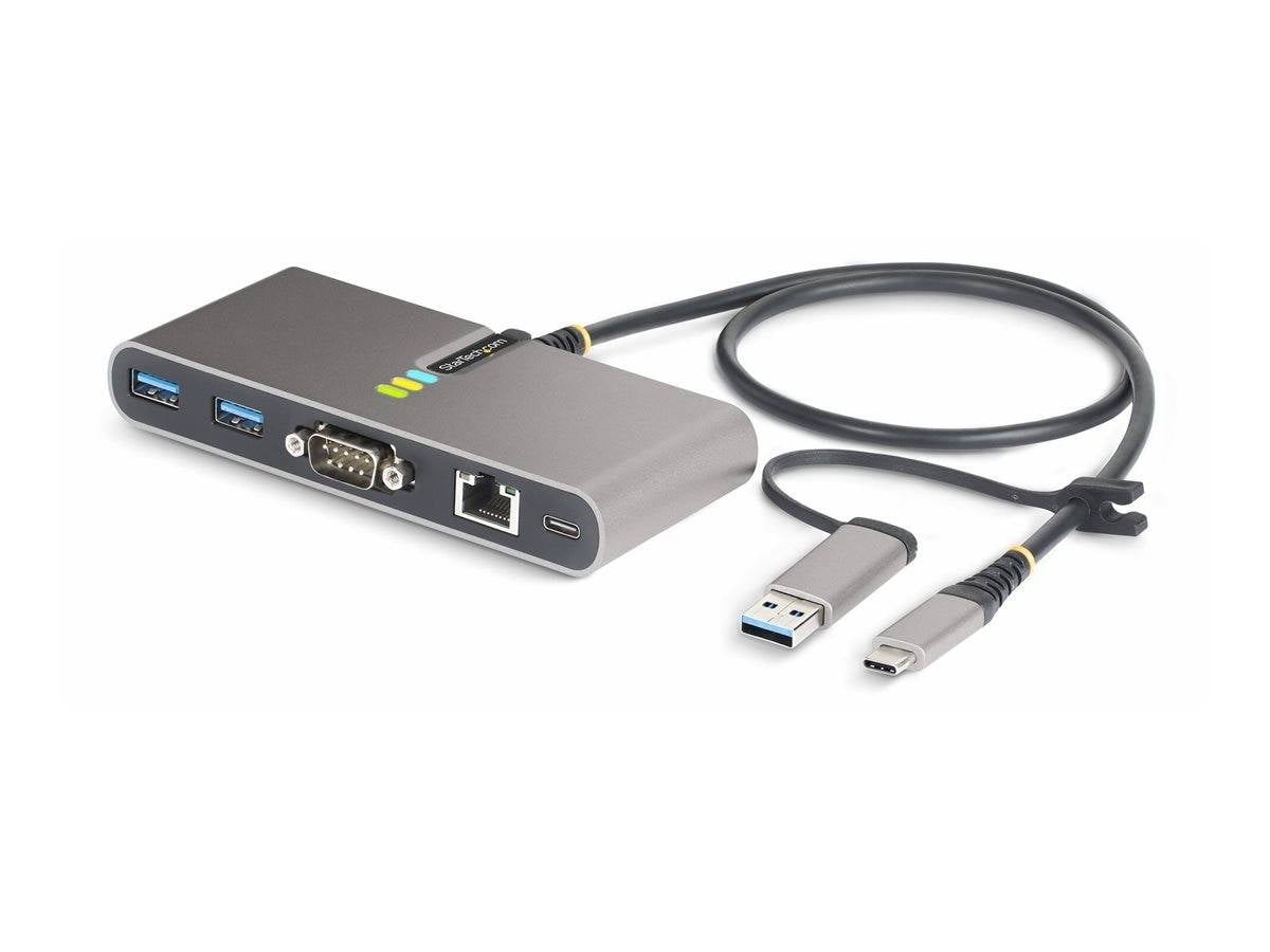 StarTech.com 2-Port USB-C/USB-A Hub with GbE and RS232 Serial, 2x USB-A-0