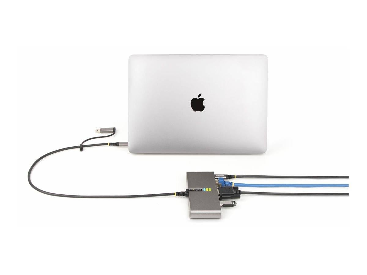 StarTech.com 2-Port USB-C/USB-A Hub with GbE and RS232 Serial, 2x USB-A-4