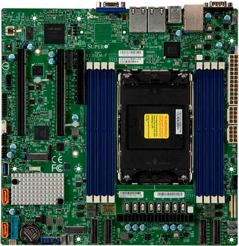 Supermicro MBD-X13SEM-F, Intel, LGA 4677 (Socket E), Intel® Xeon®, DDR5-SDRAM, 2,05 TB, DIMM-1
