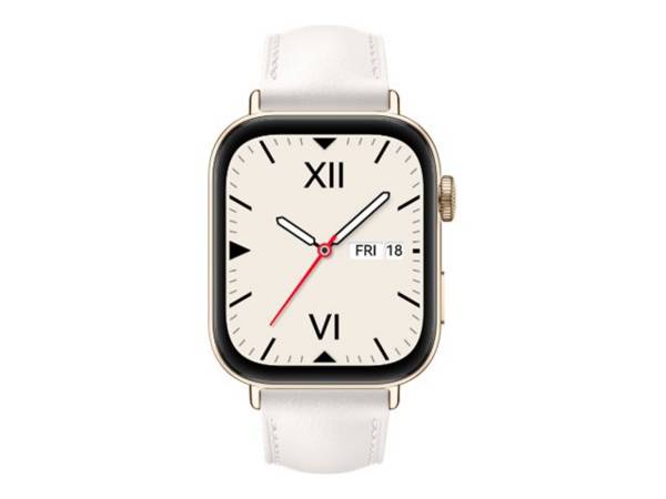Huawei Watch Fit 3 - Aluminiumlegierung - intelligente Uhr mit Riemen - Leder - weiß - Handgelenkgröße: 120-190 mm - Anz