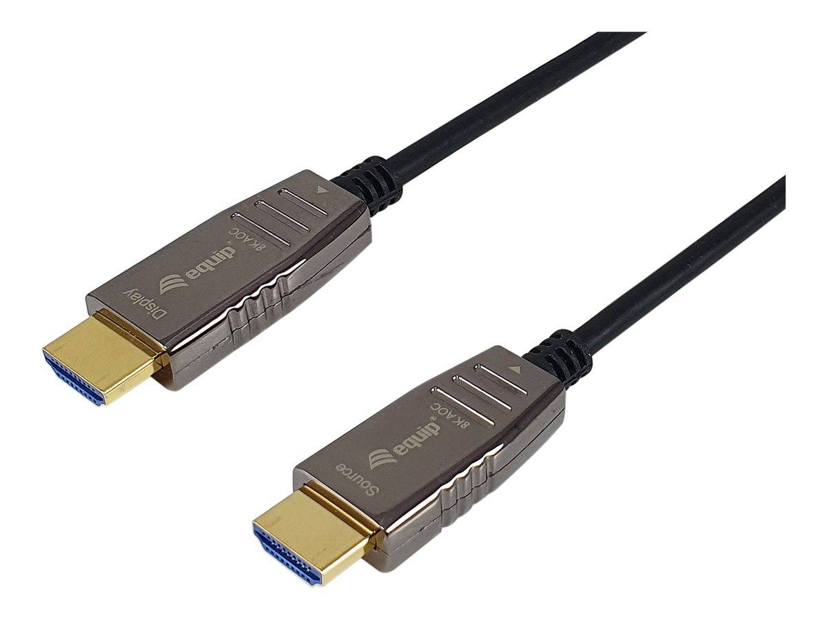 equip - Ultra High Speed - HDMI-Kabel mit Ethernet - HDMI männlich zu HDMI männlich - 50 m - Schwarz - Active Optical Ca