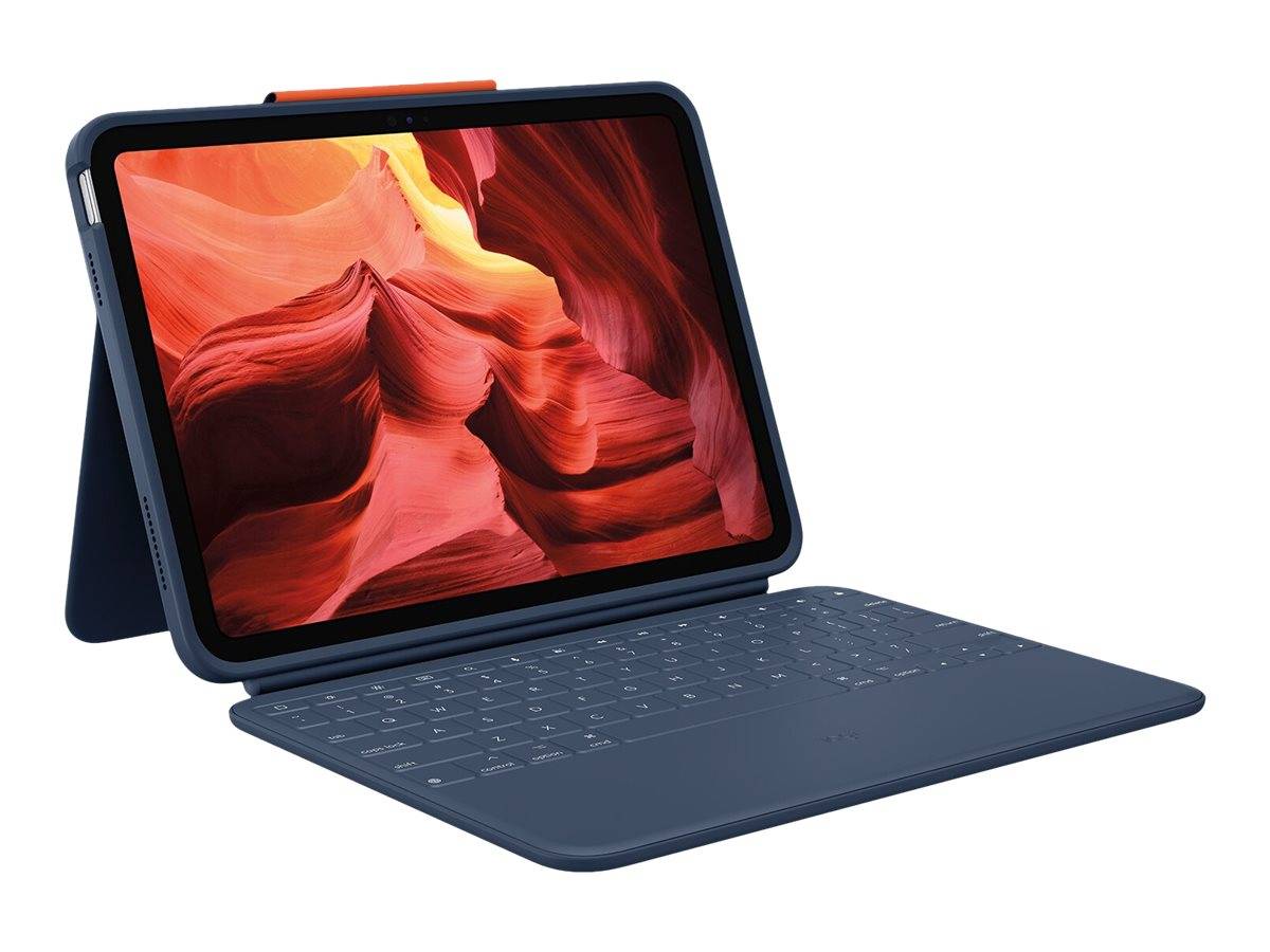 Logitech Rugged Combo 4 - Tastatur und Foliohülle - Apple Smart connector - Classic Blue - für Apple 10.9-inch iPad (10.-0