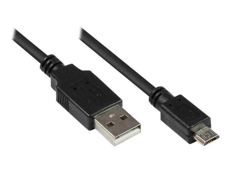 Anschlusskabel USB 2.0 Stecker A an Stecker Micro B, schwarz, 1m, Good Connections®-0
