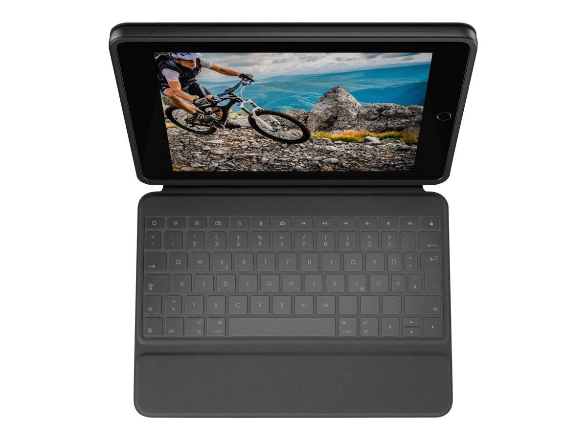 Logitech Rugged Folio - Tastatur und Foliohülle - Apple Smart connector - QWERTZ - Schweiz - Graphite - für Apple 10.9-i-2