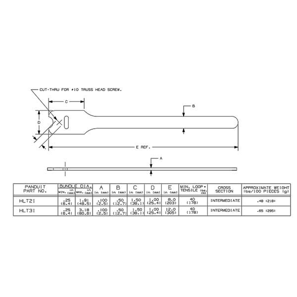 HLT2I-X0 Kabelbinder schwarz 203 x 12,7 mm Klettverschluss Panduit-1