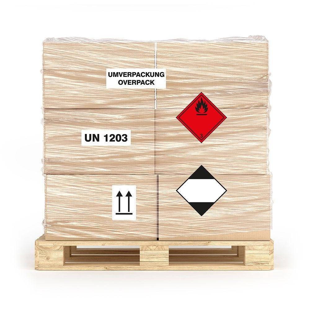 Paketaufkleber "Oben", Ausrichtungspfeile, Folie auf Rolle, 74 x 105 mm, ge. gültiger ADR-1