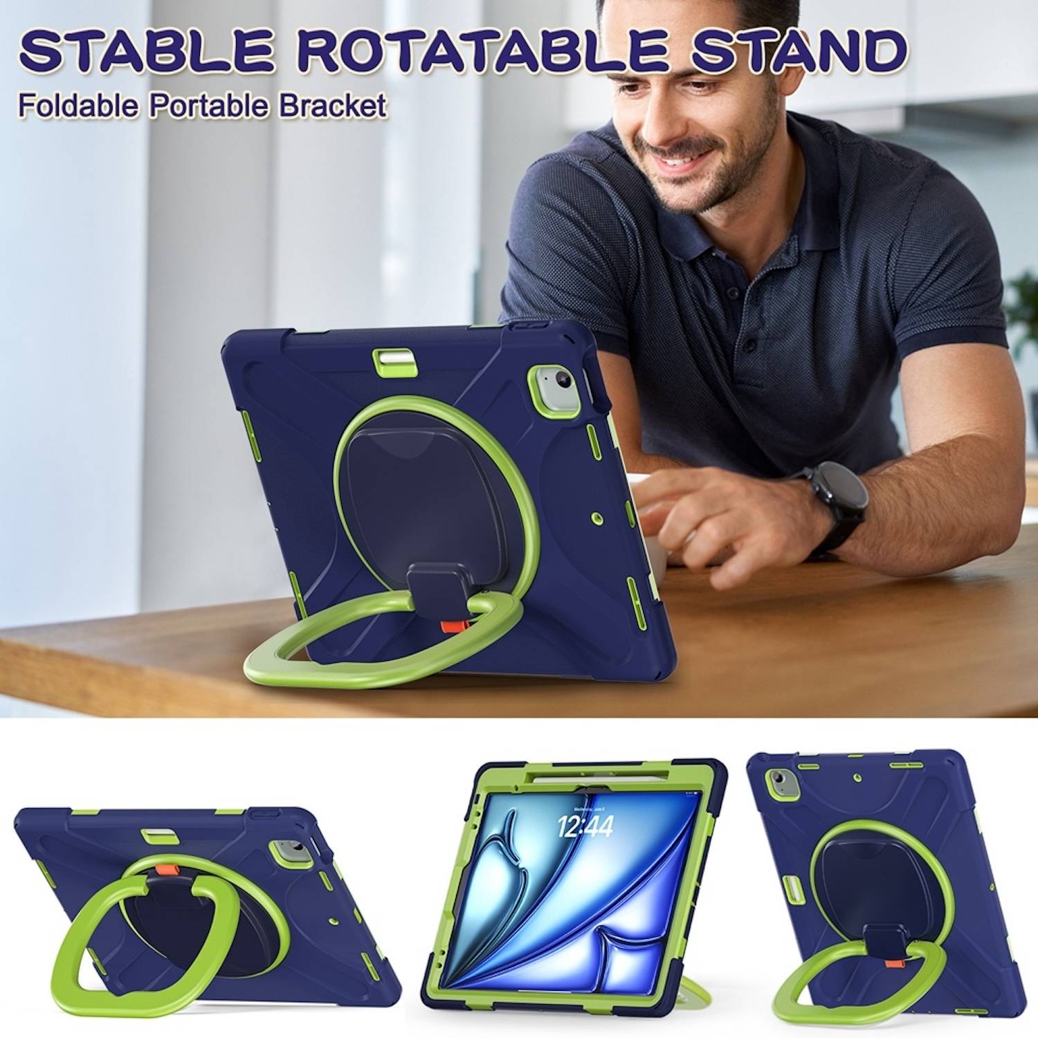 Tablethülle Kunststoff für Apple iPad Air 13 2026 / 2025 Hybrid Tasche Halterung-3