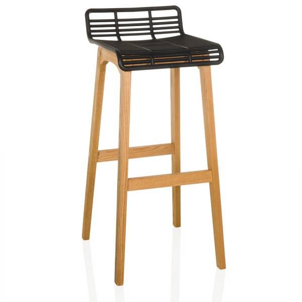 Barhocker Tresenhocker LONSO W Eiche Kunststoff schwarz hjh OFFICE