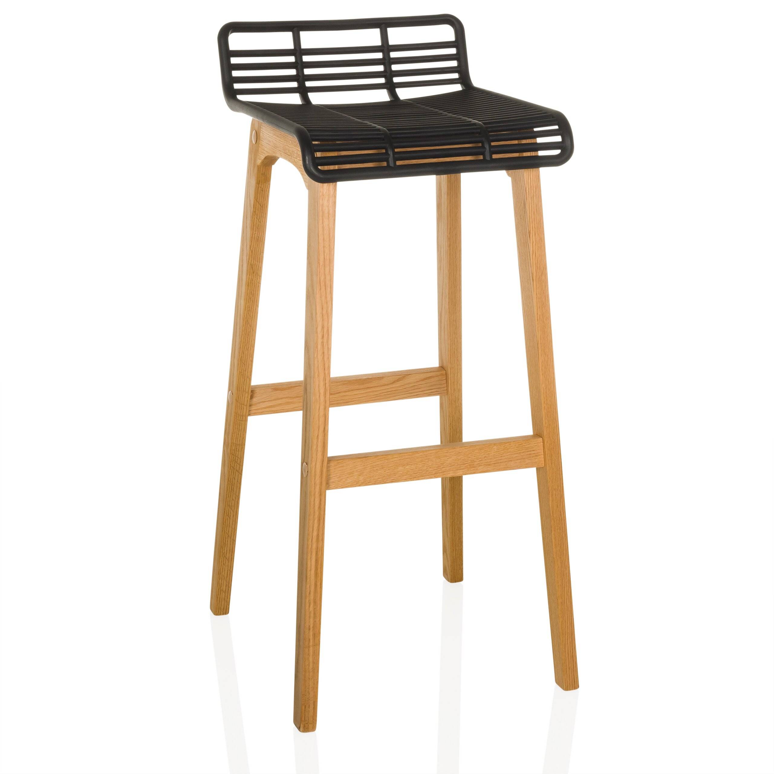 Barhocker Tresenhocker LONSO W Eiche Kunststoff schwarz hjh OFFICE-0