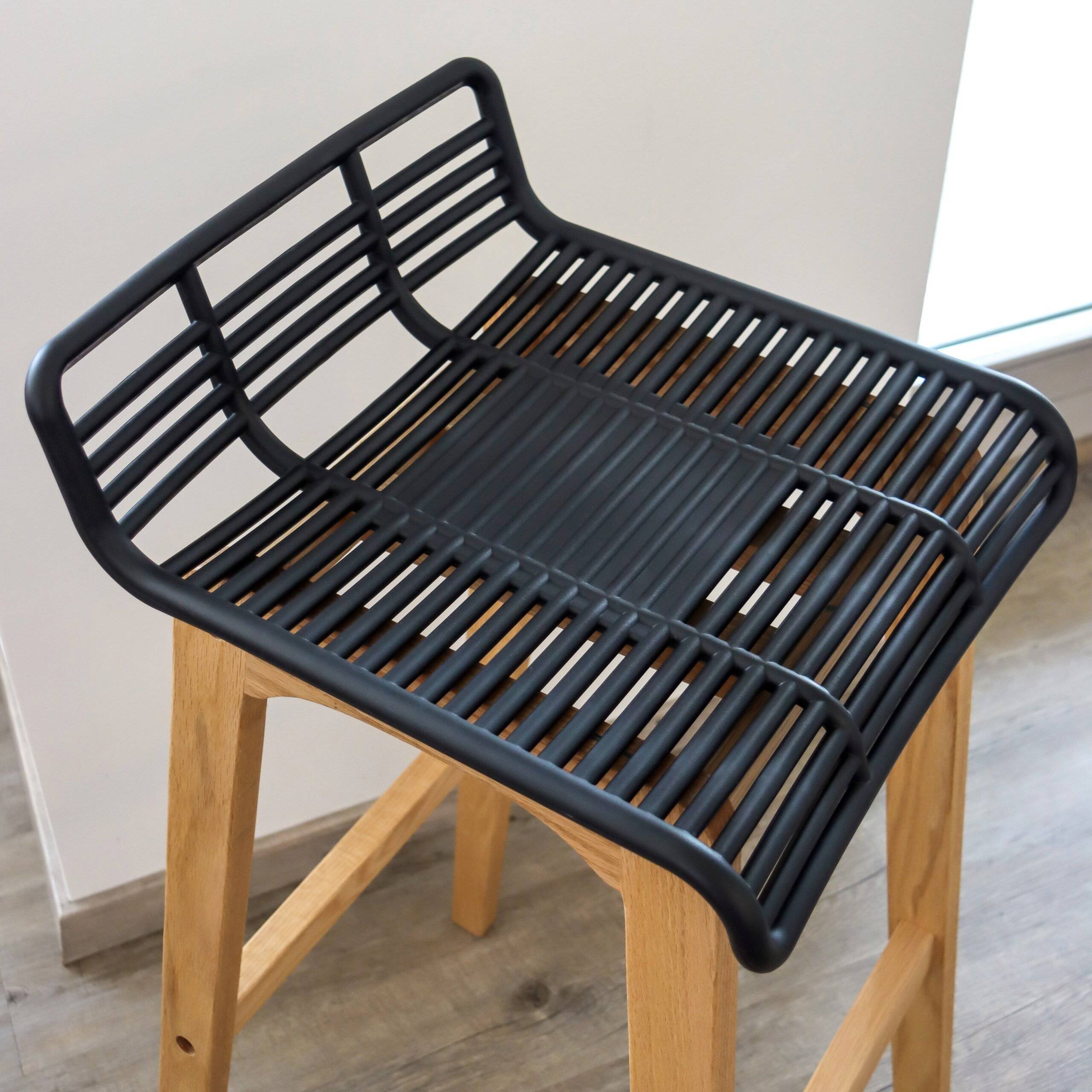 Barhocker Tresenhocker LONSO W Eiche Kunststoff schwarz hjh OFFICE-2