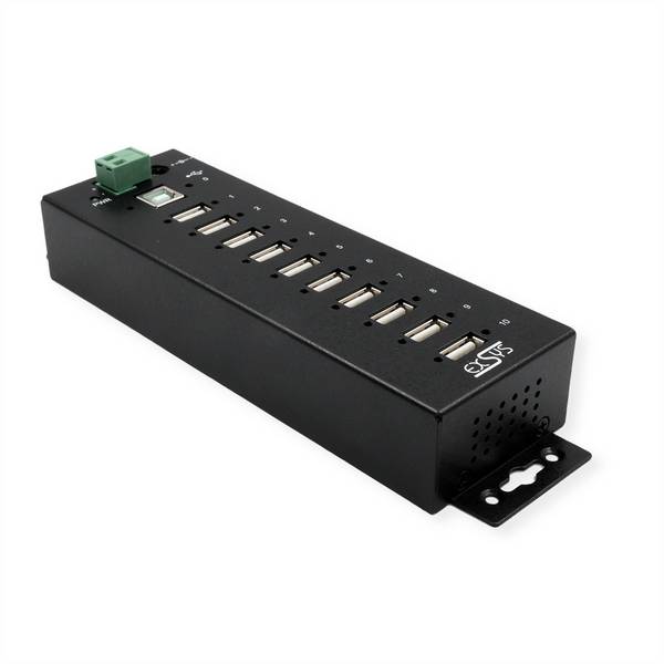EXSYS EX-1170HMVS 10 Port USB 2.0 Metall HUB, 15KV Surge Protection