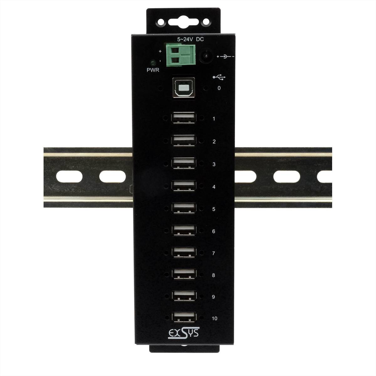 EXSYS EX-1170HMVS 10 Port USB 2.0 Metall HUB, 15KV Surge Protection-4