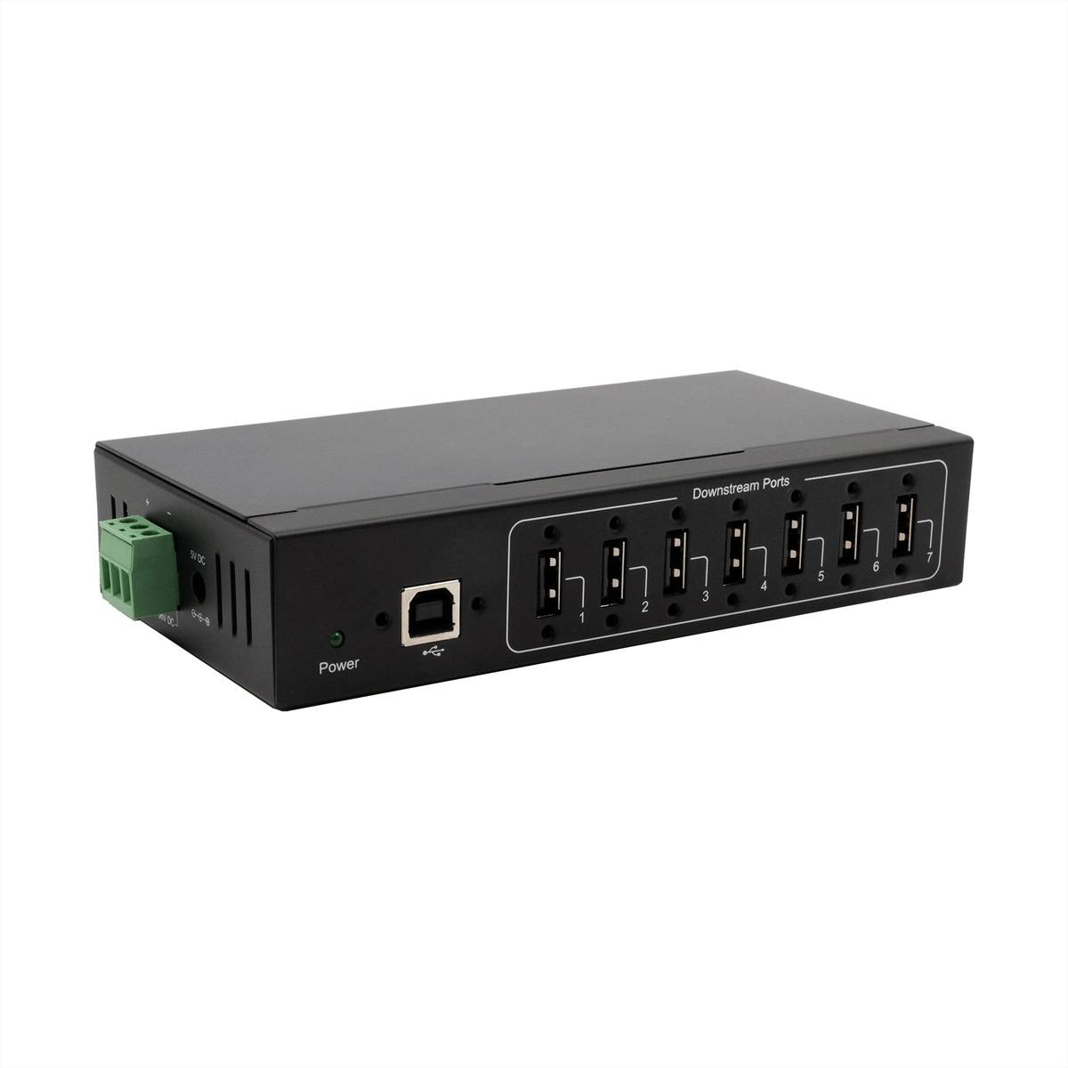 EXSYS EX-11217HMVS 7 Port USB 2.0 Metall HUB mit Netzteil 5V/2A Genesys Chipset-0
