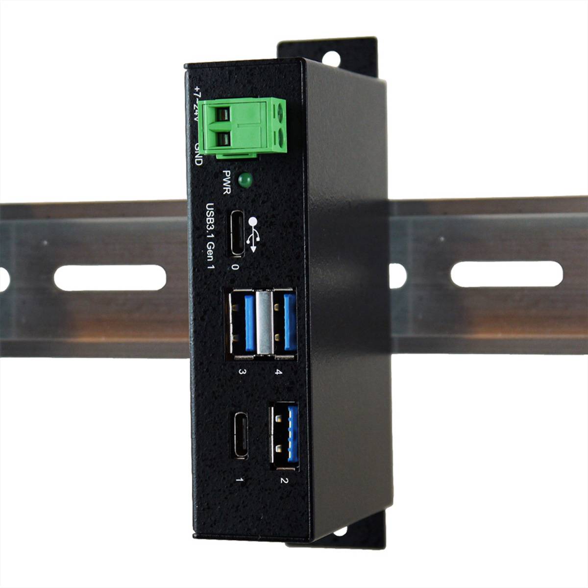 EXSYS EX-1195HMS 4 Port USB 3.2 Gen1 HUB mit C-Port für Ein- und Ausgang, 15KV Surge Protection-0