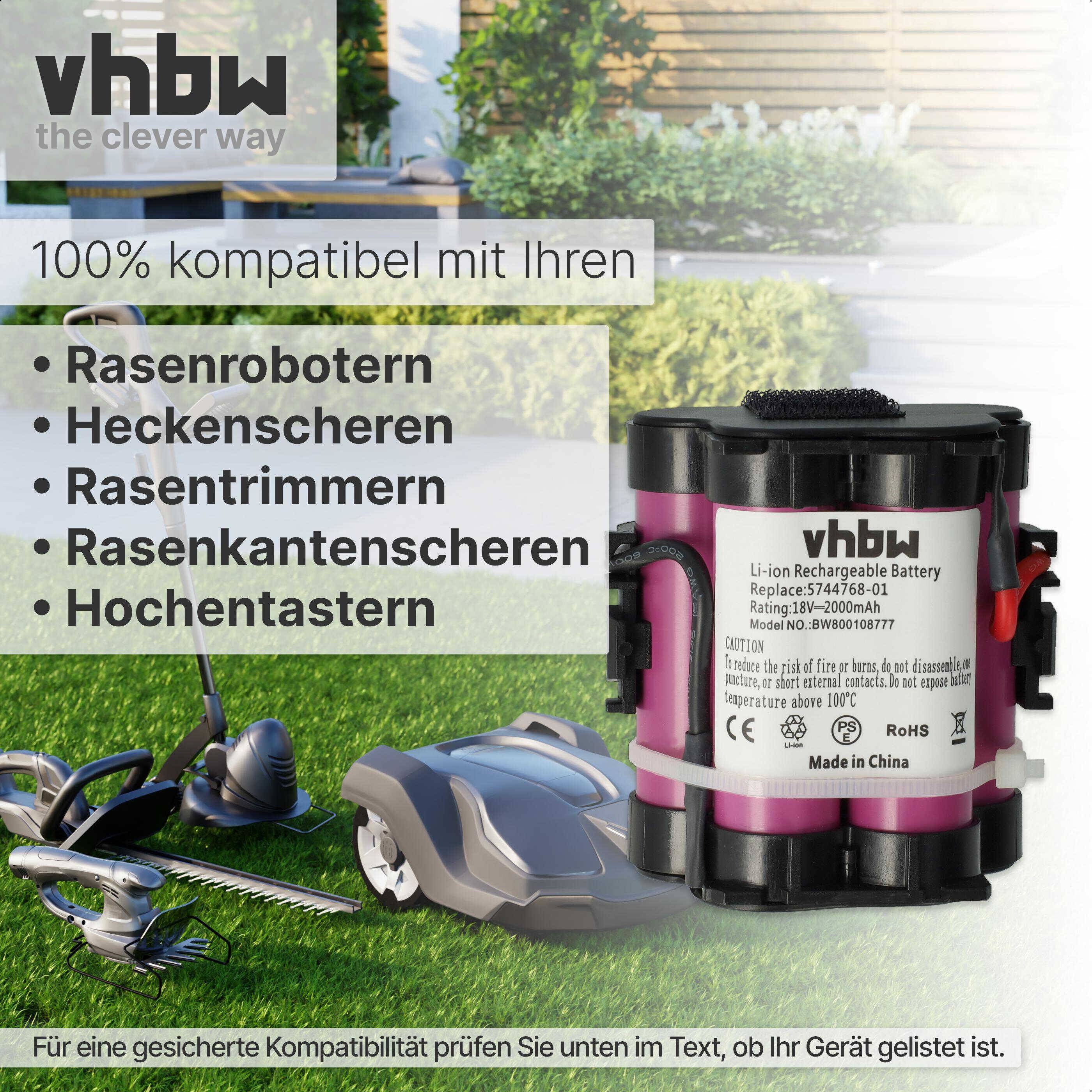 vhbw 1x Akku Ersatz für Gardena 586 57 62-03 | 586 57 62-04, 589 58 61-01 für Grasschere, Strauchschere (2000mAh, 18V-1