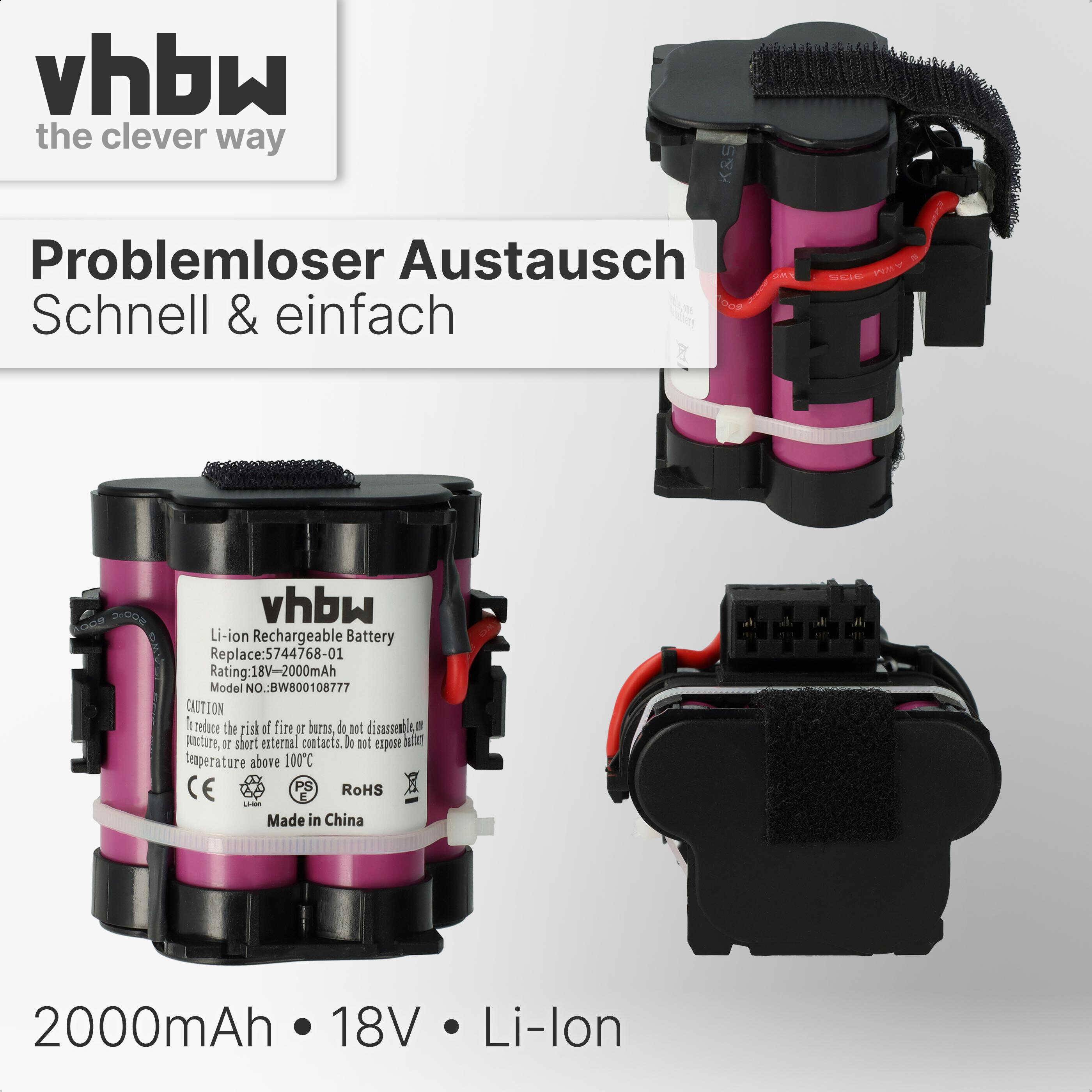vhbw 1x Akku kompatibel mit McCulloch ROB R600 | R1000, R1000 2017, R1000 2018, R1000 2019 Grasschere, Strauchschere-4