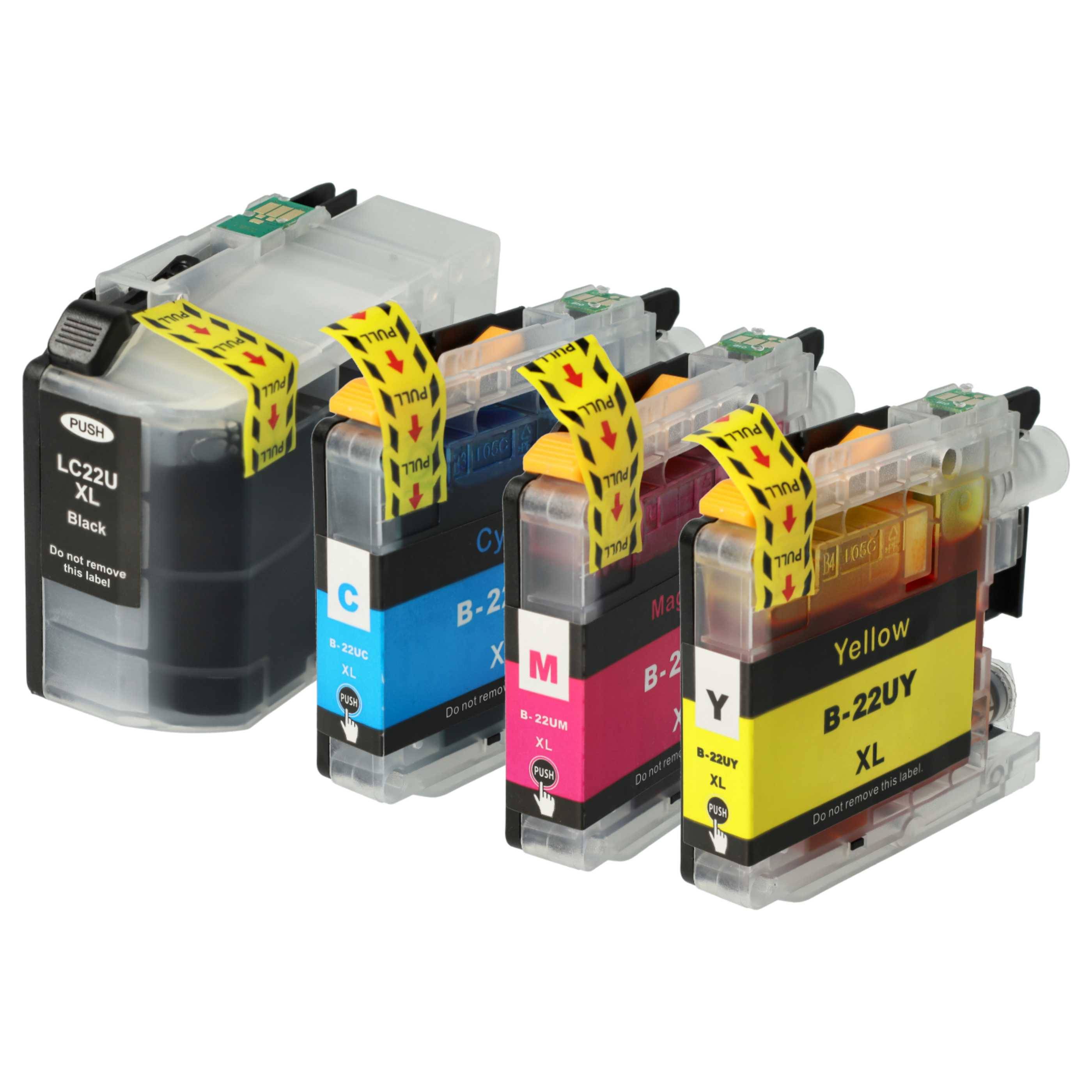 vhbw 4x Tintenpatronen als Ersatz für Brother LC-22U M | LC-22UMXL, LC-22UM XL, LC22UY - Set Cyan, Magenta, Yellow-0