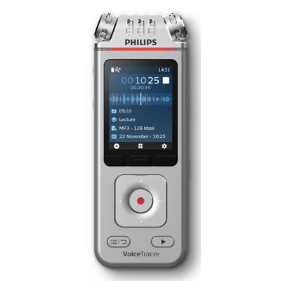Philips DVT4115 Digital Voice Tracer, 36 h, Stereo (ST), MP3, WAV, 16 Ohm, 50 - 20000 Hz, 8 - 320 Kbit/s-0