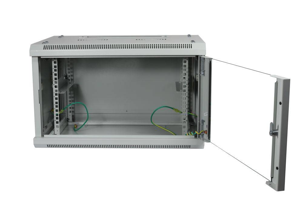 ALLNET - 19""""Wandgehäuse 6HE 1-teilig T450mm Lichtgrau zerlegt Flat Pack - Wandgehäuse-1