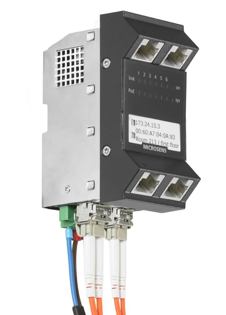 Microsens Gigabit Ethernet Installations-Switch Gen. 6+ 6 Port PoE+ 4xRJ45 2xSFP - Switch - 1 Gbps